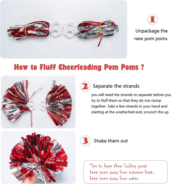LOLANTA Mädchen rot &amp; blau Cheerleader Kostüm befestigen Pom Poms Socken, Kinder Cheer Outfit Karnev