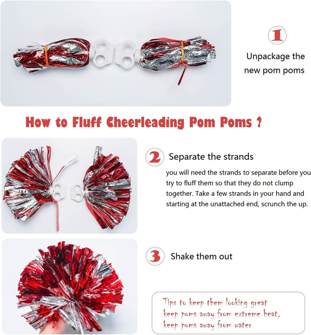 LOLANTA Mädchen rot &amp; blau Cheerleader Kostüm befestigen Pom Poms Socken, Kinder Cheer Outfit Karnev