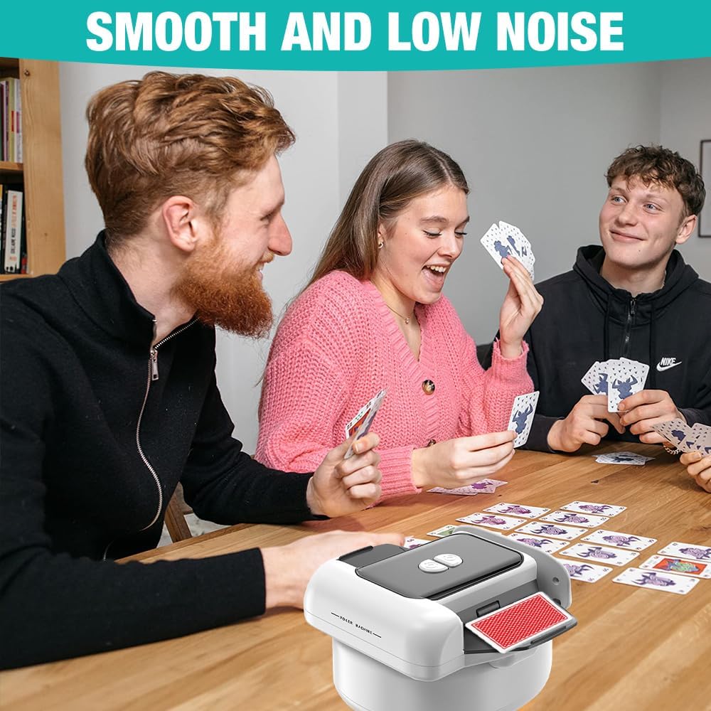 Kartenmischmaschine Elektrische, Automatischer Kartenmischer für 1-2 Deck, USB/Batteriebetriebener K