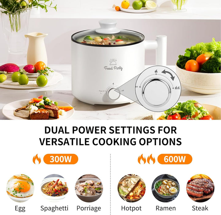 Food Party Hot Pot Elektrisch Hotpot Topf 1,8L Elektrischer Kochtopf 220V Nudelkocher Elektropfanne