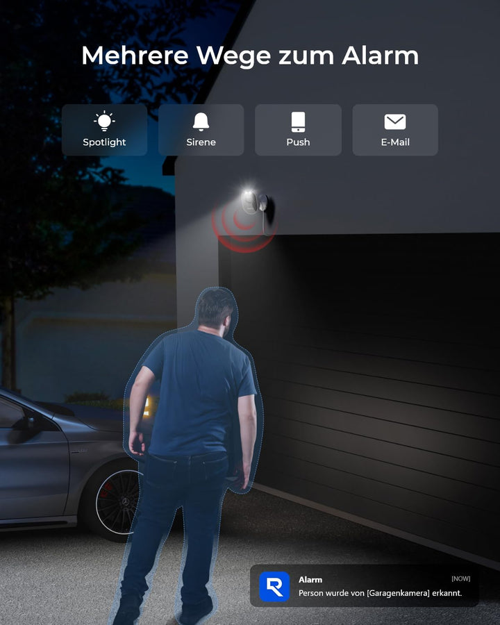 Reolink Lumus WLAN IP Kamera Outdoor mit Licht Spotlight, 1080P Überwachungskamera Aussen mit 2-Wege