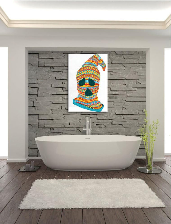 Ghost thief white Bild auf Leinwand, XXL riesige Bilder fertig gerahmt mit Keilrahmen, Kunstdruck au