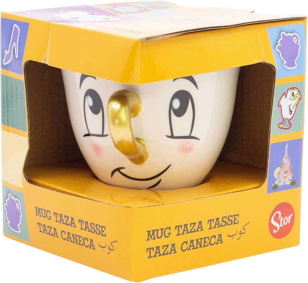 Stor 190 ml 3d geformt Keramikbecher - Schönheit und das Biest Chip in Geschenkbox