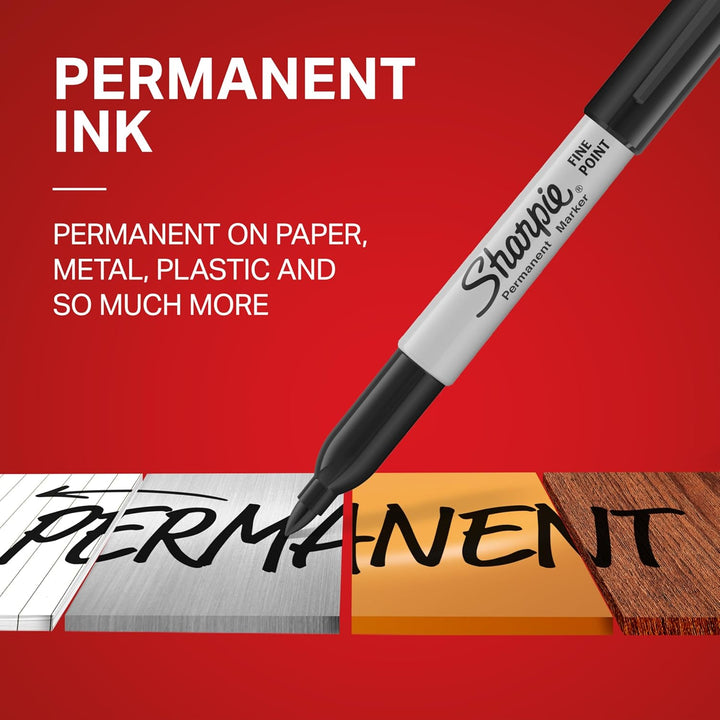 Sharpie Permanentmarker mit feiner Spitze, 25 Stück, schwarz Schwarz Packung mit 24 + 1, Schwarz Pac