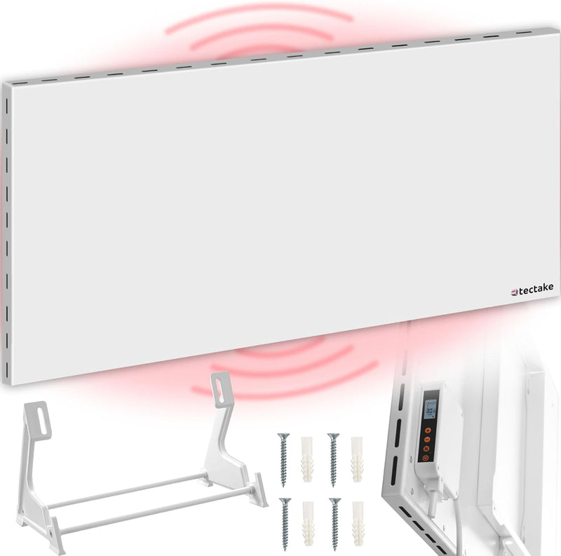 tectake Hybrid Infrarot Heizung mit Thermostat und Kippschutz, Infrarotheizung Standgerät, Wandheizu