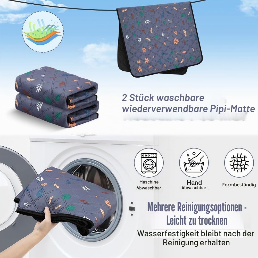 AUYAO Wiederverwendbare PIPI Pads Matte für Meerschweinchen, 2PC Waschbar und 4 Lagen Super Saugfähi