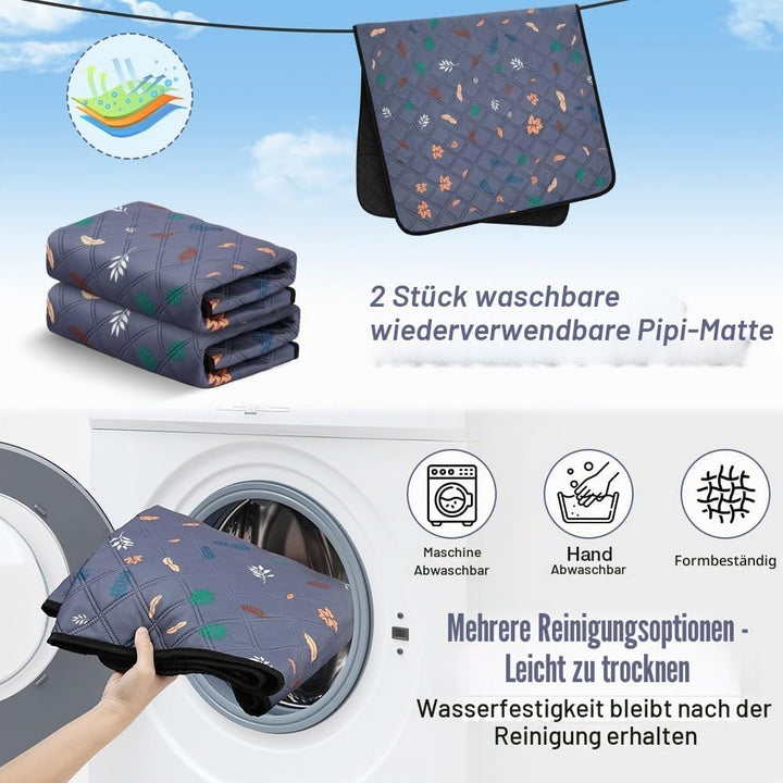 AUYAO Wiederverwendbare PIPI Pads Matte für Meerschweinchen, 2PC Waschbar und 4 Lagen Super Saugfähi