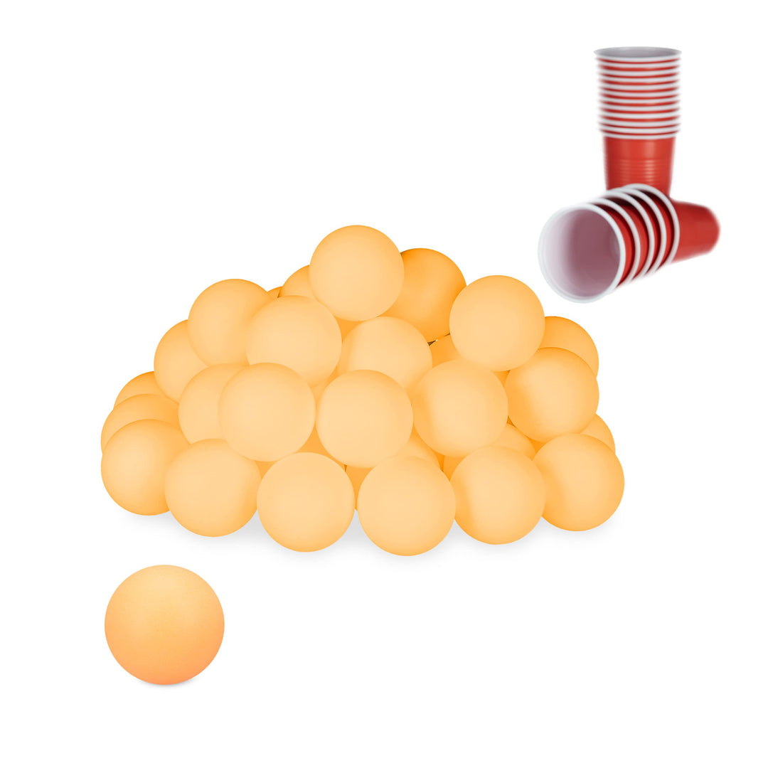 Relaxdays 288 x Beer Pong Bälle, Tischtennisbälle aus Kunststoff, für Bierpong, ohne Aufdruck, Ping