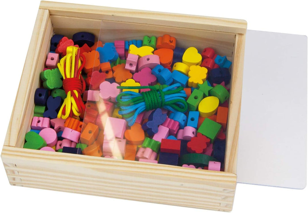 Lena 32020 - Bastelset Holzfädelperlen 164 Teile, ab 4 Jahre & 32044 - Bastelset Holzfädelperlen in