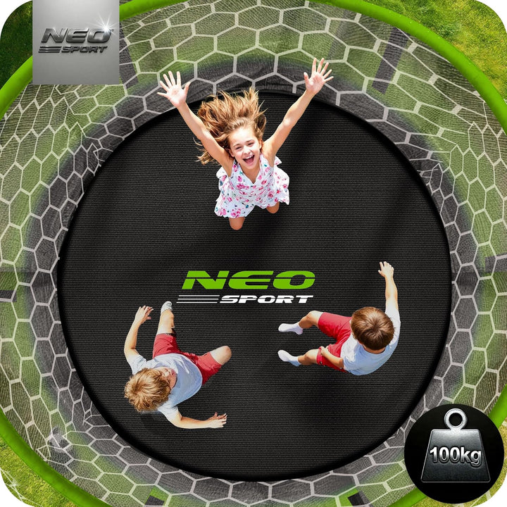 Neo-Sport Trampolin Outdoor Kinder Gartentrampolin Sicherheitsnetz Innen Leiter Gepolsterte Stangen