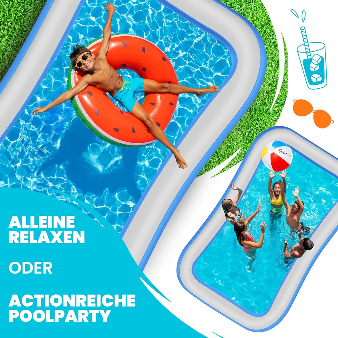 KESSER® Aufblasbarer Pool Familienpool für Kinder und Erwachsene Gartenschwimmbad Familienschwimmbad