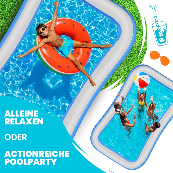 KESSER® Aufblasbarer Pool Familienpool für Kinder und Erwachsene Gartenschwimmbad Familienschwimmbad