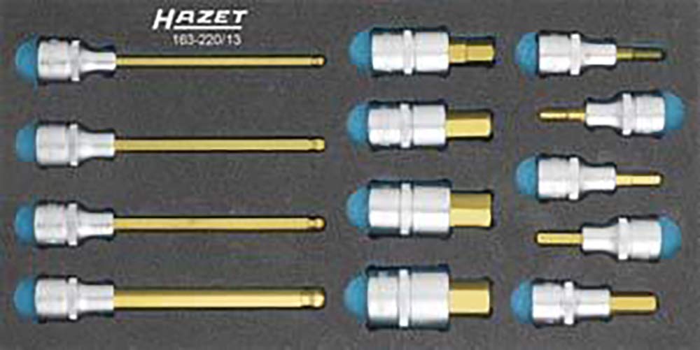 HAZET 163-220/13 Schraubendreher-Einsatz-Satz 163-220/13 Cvd-tin Coated, 163-220/13 Cvd-tin Coated