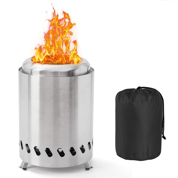 Feuerschale Rauchfreie, Mini Feuerschalen 14x14x20cm Edelstahl Tragbar Feuerstelle für Pellets &amp; Hol