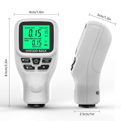 Lack-Mil-Dickenmessgerät, 0-2000 um Lackbeschichtungstester, Digitales Lackmessgerät für Auto-Tiefen