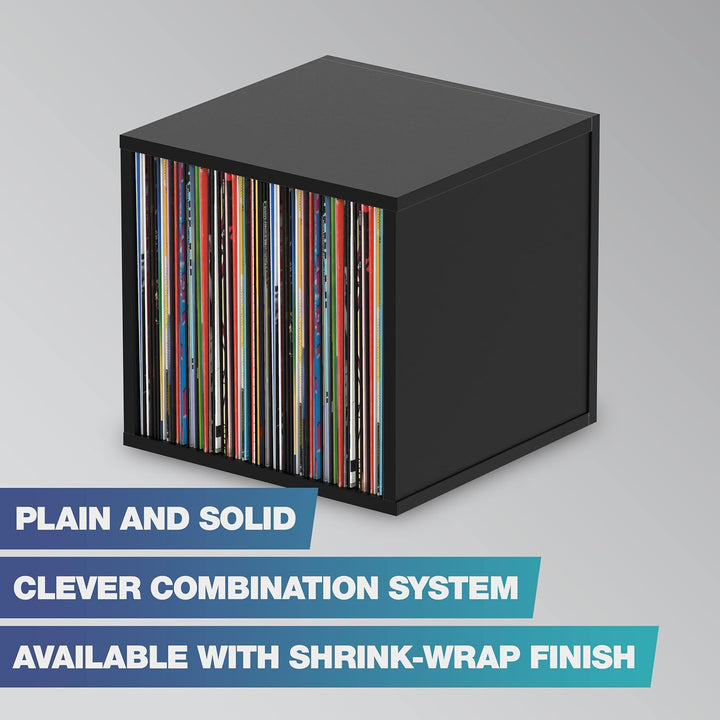 Glorious Record Box black 110 - bis zu 110 Platten im 12''-Format, Problemlos stapelbar, optisch abg