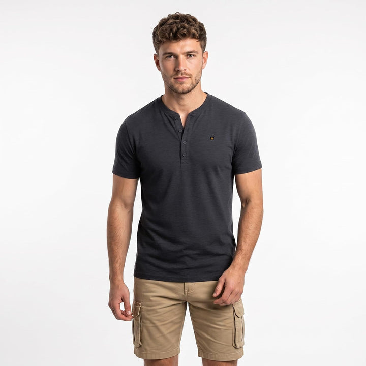 JRC Just Royal Clothing 2er-Pack Herren-Henley-T-Shirts mit halben Ärmeln, leichte Henley-Oberteile