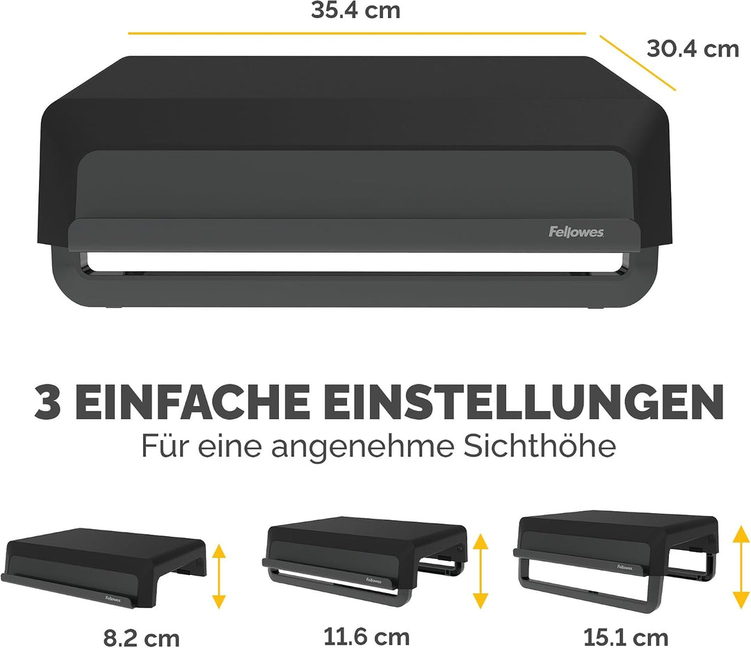 Fellowes Breyta™ Monitorständer für den Schreibtisch, 3 Höhenstufen, tragbar, ergonomisch verstellba