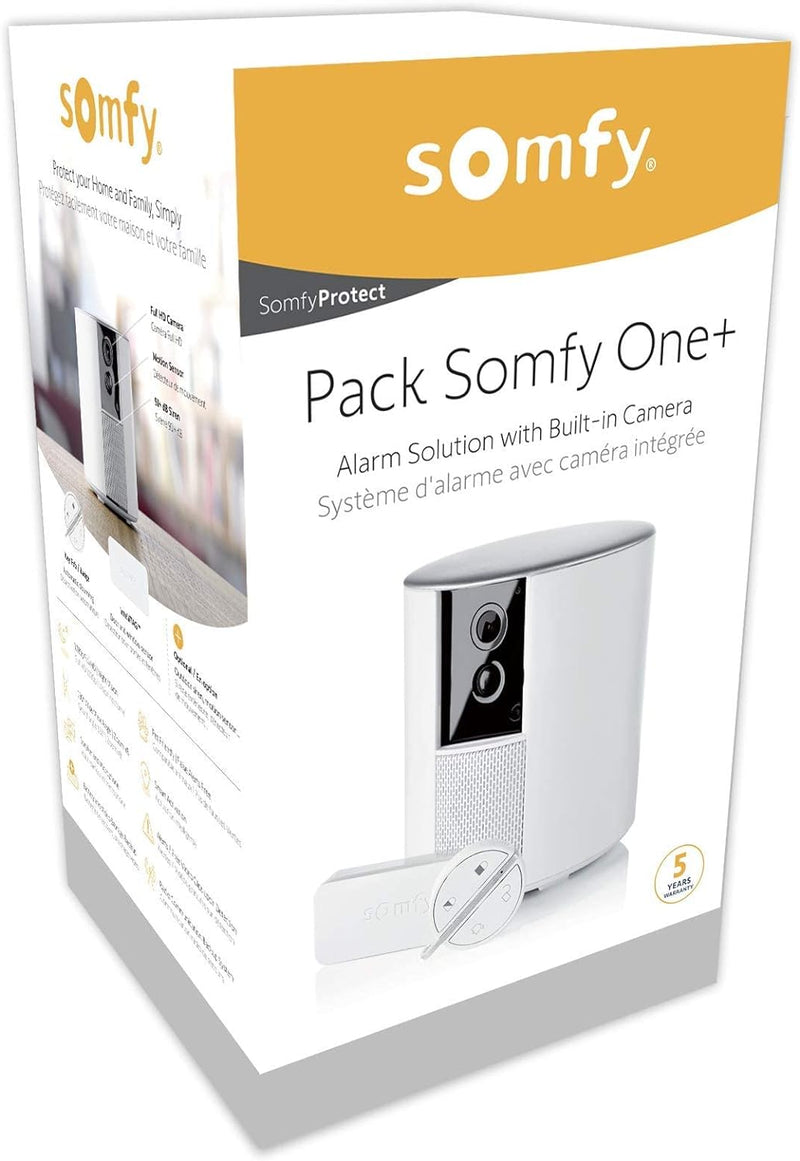 Somfy 2401493 - Somfy One + I All-in-One Sicherheitslösung inkl. Überwachungskamera mit Weitwinkelfu