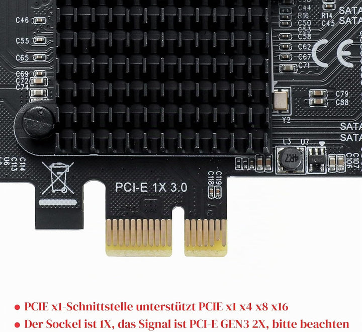 MZHOU PCIe SATA Karte 10 Port, PCI-E zu SATA Erweiterungskarte,6Gbps Controllerkarte Unterstützung v