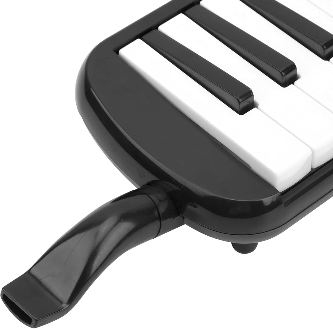 32 Tasten Melodica Air Piano Keyboard Musikinstrument mit Tragetasche und Kurzem Mundstück (Schwarz)