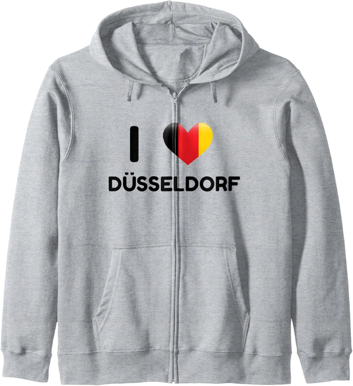 I Love Düsseldorf Deutschland Flagge Kapuzenjacke