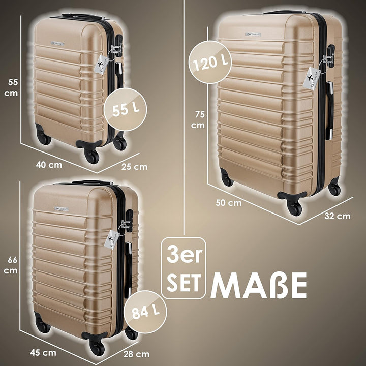 KESSER® 3tlg. Hartschalenkofferset Hard Shell Basic Hartschalenkoffer Trolley Koffer Reisekoffer Rei