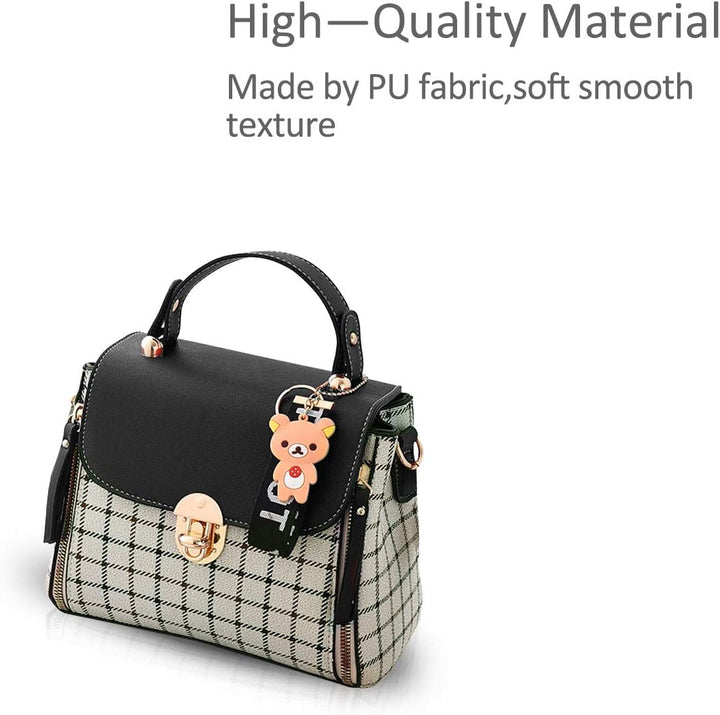 NICOLE&DORIS Handtaschen für Damen Niedliche Umhängetasche Mädchen Reissverschluss Handtasche PU Led
