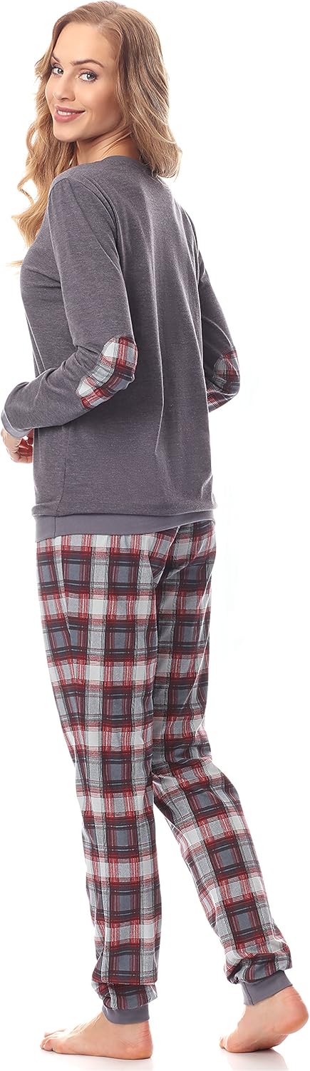 Merry Style Damen Schlafanzug MS10-168 S Dunkelmelange Burgund, S Dunkelmelange Burgund
