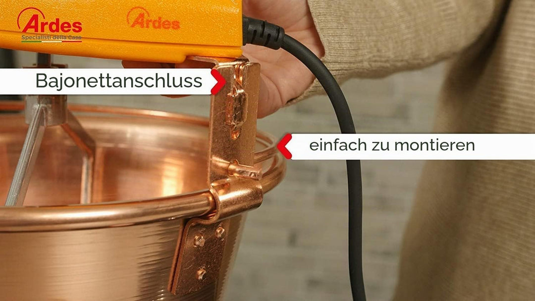 Ardes AR2480 Kupfer Paiolo für Polenta und Marmelade Portionen für 8/12 Personen Durchmesser 28 cm,
