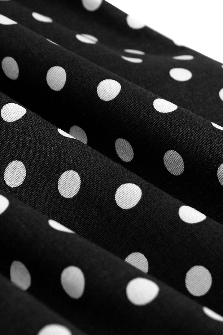 AXOE Damen Rockabilly Kleider 50er Jahre Baumwolle Gürtel S Schwarz, S Schwarz