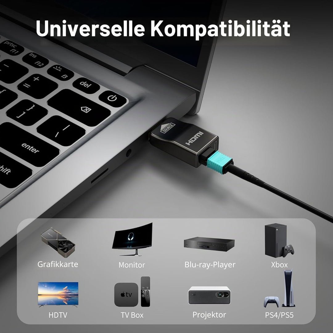RUIPRO 8K HDMI 2.1 Kabel mit abnehmbarem Stecker aus reiner Glasfaser, 10 m, armiert, Ultra High Spe