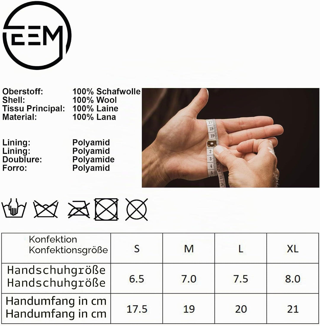 EEM Damen Strickhandschuhe, weiche Wolle, Thinsulate Thermofutter S-M Schwarz, S-M Schwarz