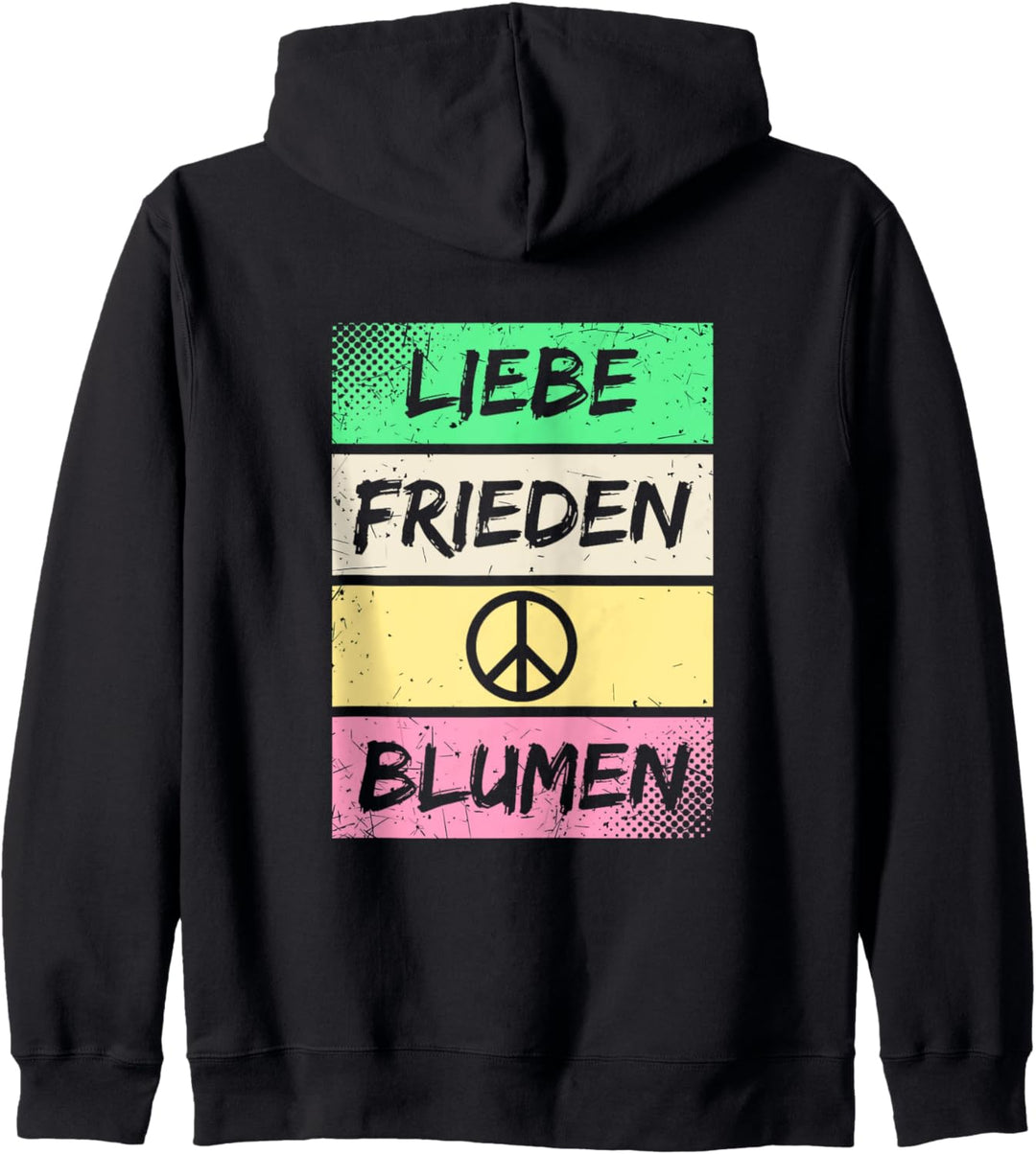 Flower Power Zeichen Retro 60er 70er Liebe Freiden Blumen Kapuzenjacke