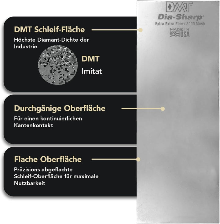 DMT Dia-Sharp Schärfblock, durchgehende Diamantbeschichtung, extra-extra-fein, 20,3 cm / 8 Zoll, D8E