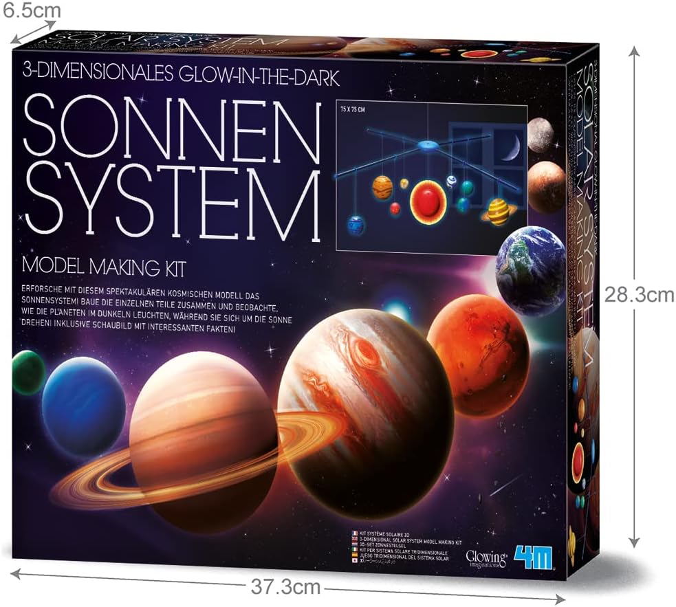 HCM Kinzel 4M Leucht-Sonnensystem Mobile Bastelset - Kreatives Wissenschaftsprojekt für Kinder - Per