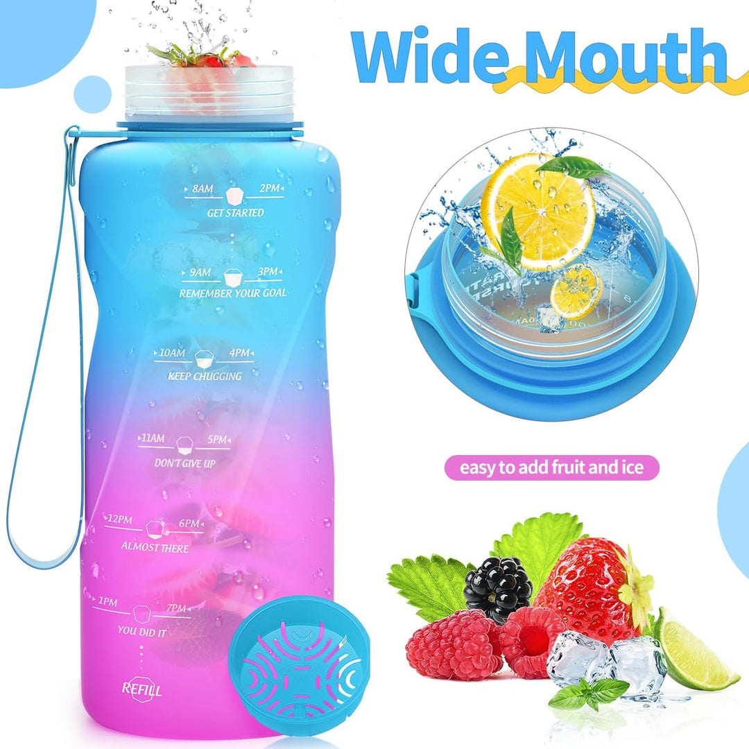 Coolfel Sport Trinkflasche 2l, 1,5l, 1l, 700ml, 500ml Trinkflasche Kinder Auslaufsicher, Motivierend