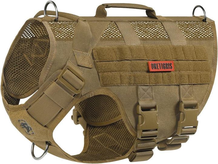 OneTigris Hundegeschirr Kleine Hunde, AIRE MESH Taktisches Anti Zug Geschirr mit 2 Griff Verstellbar