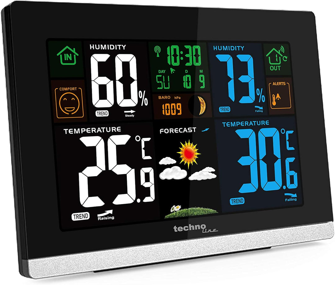 Technoline WS 6462 Funkwetterstation, Innentemperatur, Aussentemperatur, Luftfeuchte, Luftdruck, Ten