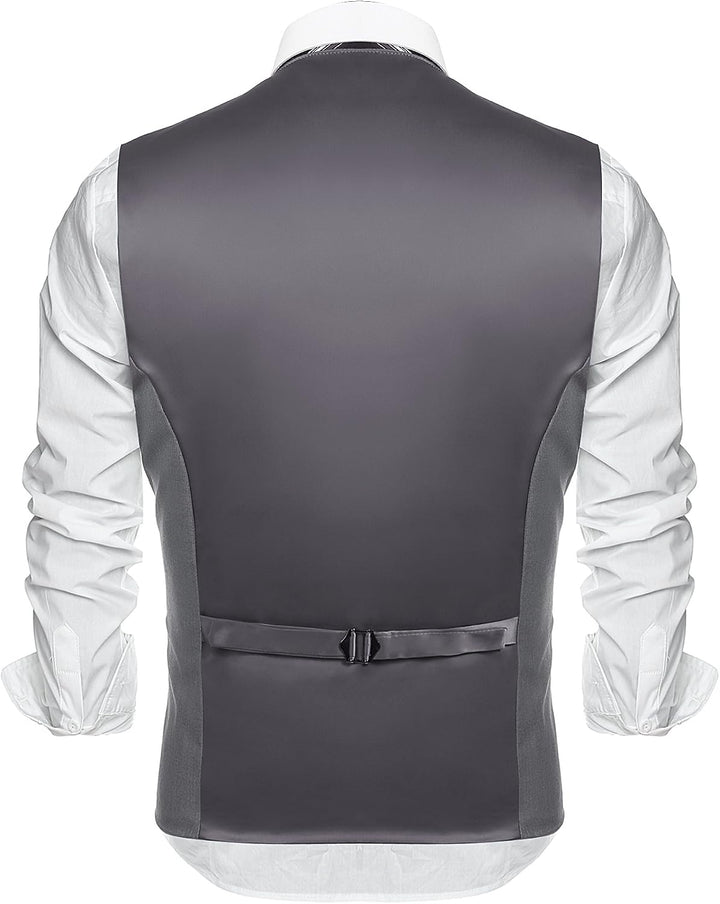 COOFANDY Herren Anzugweste Anzug V-Ausschnitt Formale Hochzeit Klassische Slim fit Elegant Westen Bu
