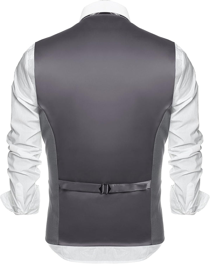 COOFANDY Herren Anzugweste Anzug V-Ausschnitt Formale Hochzeit Klassische Slim fit Elegant Westen Bu