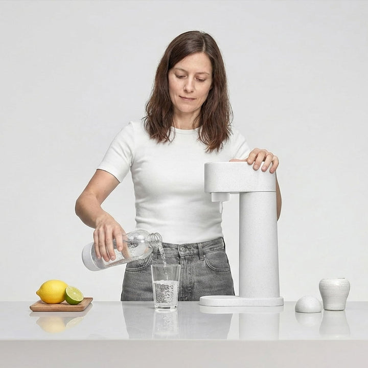 Mysoda: Wiederverwendbare Wasserflasche für Wassersprudler, BPA-freies Plastik, mit Quick-Lock Schne