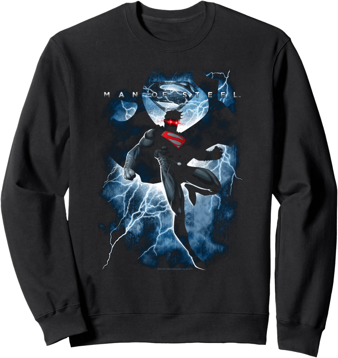 Superman Man of Steel Steel Lightning Sweatshirt
