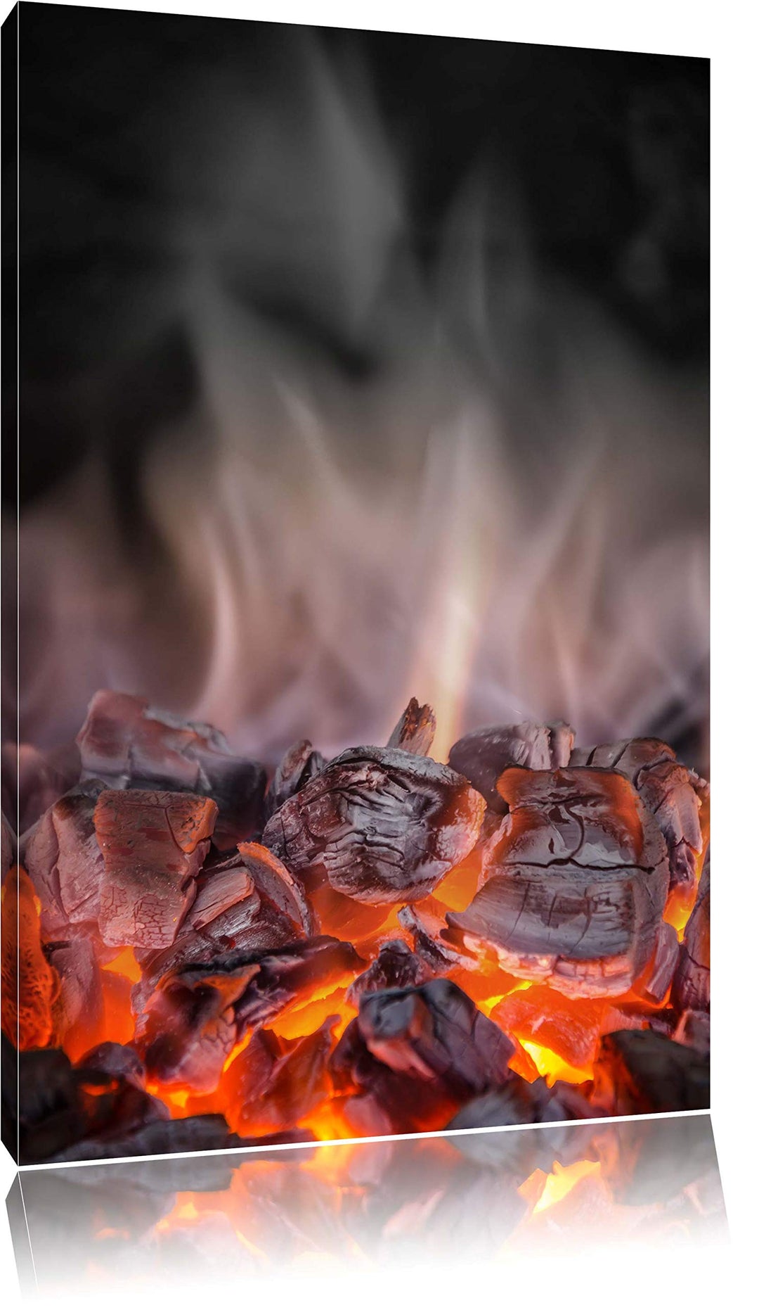 Pixxprint Loderndes Feuer als Leinwandbild/Grösse: 100x70 / Wandbild/Kunstdruck/fertig bespannt, 100