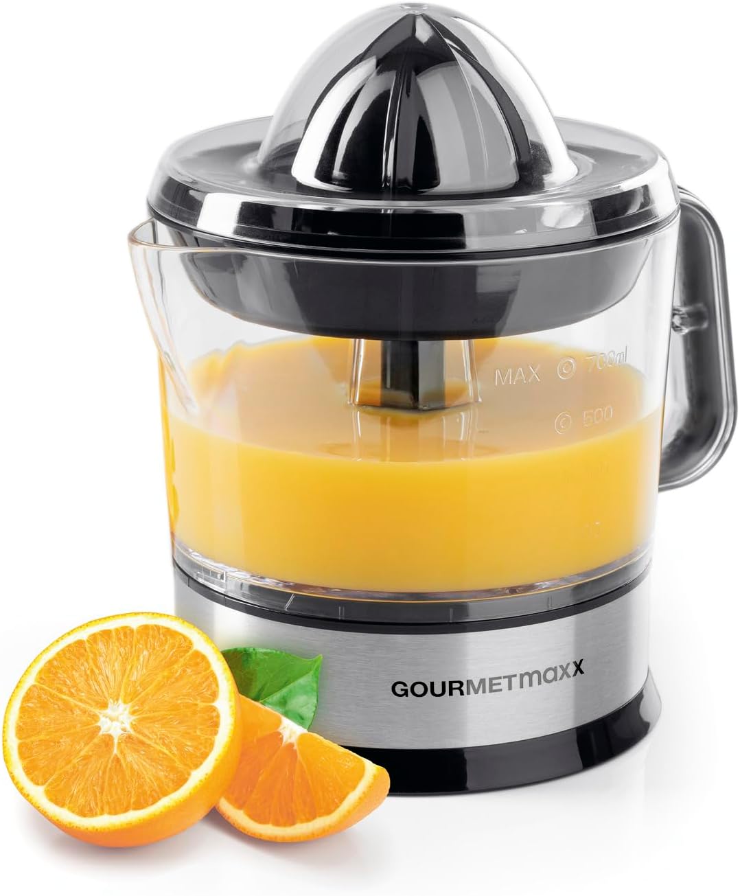 GOURMETmaxx elektrischer Entsafter für Zitrusfrüchte & Orangensaft | Saftpresse bis 700 ml Füllvolum