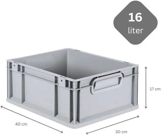 PROREGAL SuperSparSet 5x Eurobox NextGen Grip | HxBxT 17x30x40cm | 16 Liter | Griffe geschlossen | G
