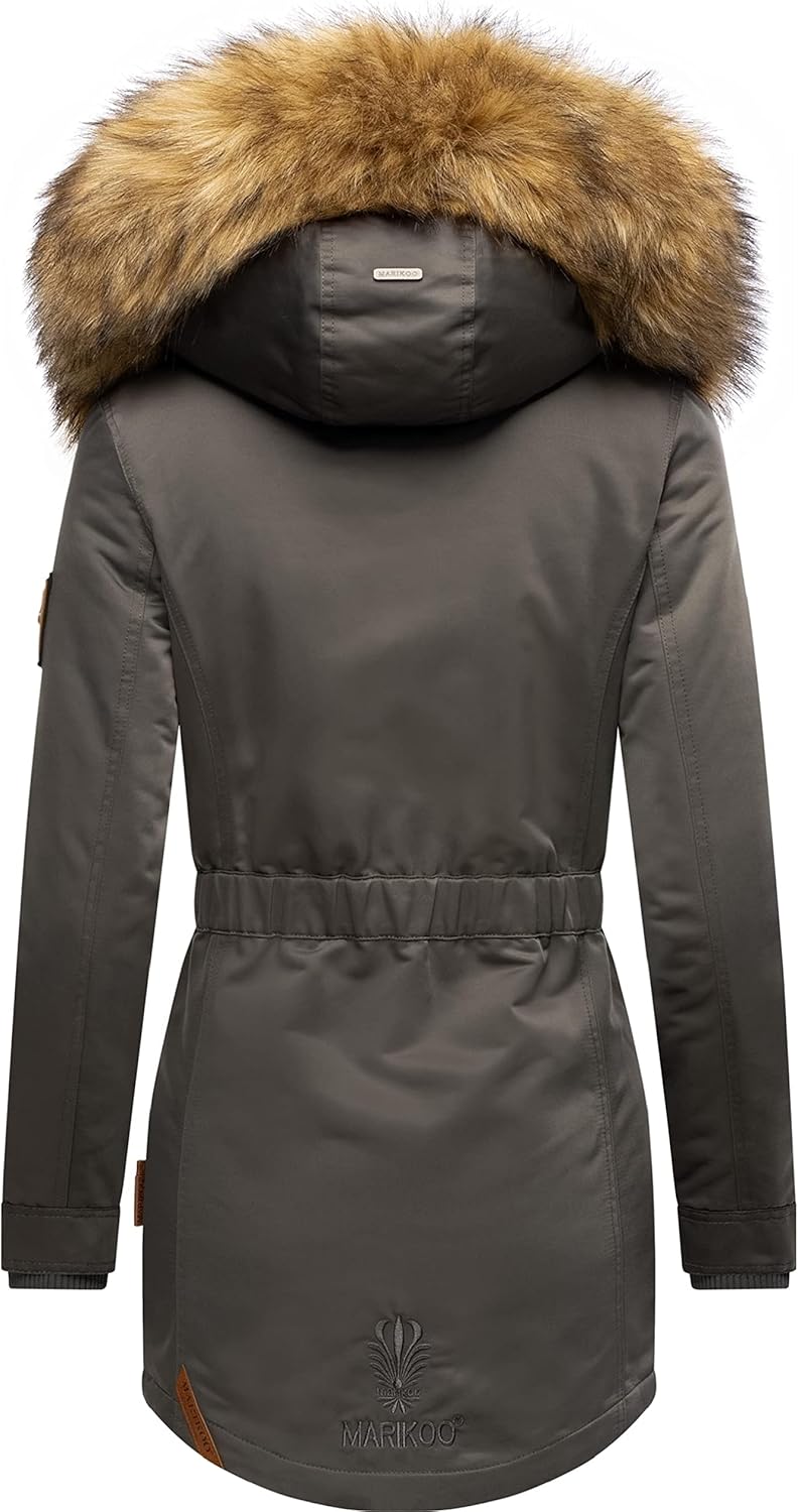 MARIKOO Damen Warmer Winterparka mit Kapuze Sanakoo XS-XXL S Anthracite, S Anthracite