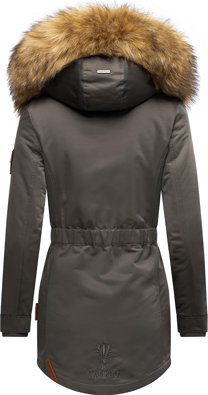 MARIKOO Damen Warmer Winterparka mit Kapuze Sanakoo XS-XXL S Anthracite, S Anthracite