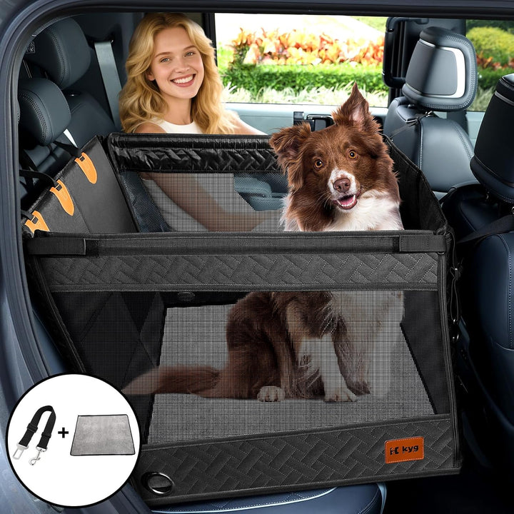 KYG grosser Hunde autositz für mittelgrosse bis grosse Hunde mit Matte, wasserfeste Rücksitz-Extende