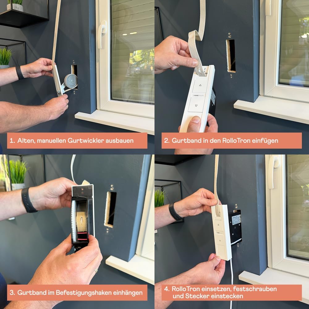 HOMEPILOT - Gurtwickler RolloTron Pure DECT | Elektrischer Gurtwickler zur bequemen Rolladensteuerun